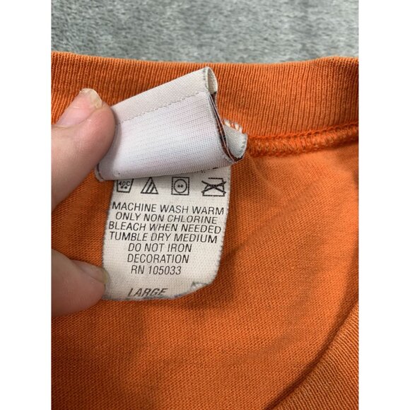 Harley-Davidson Orange Sleeveless Tee Men's Large "Life Begins When You Get One" - Picture 9 of 12